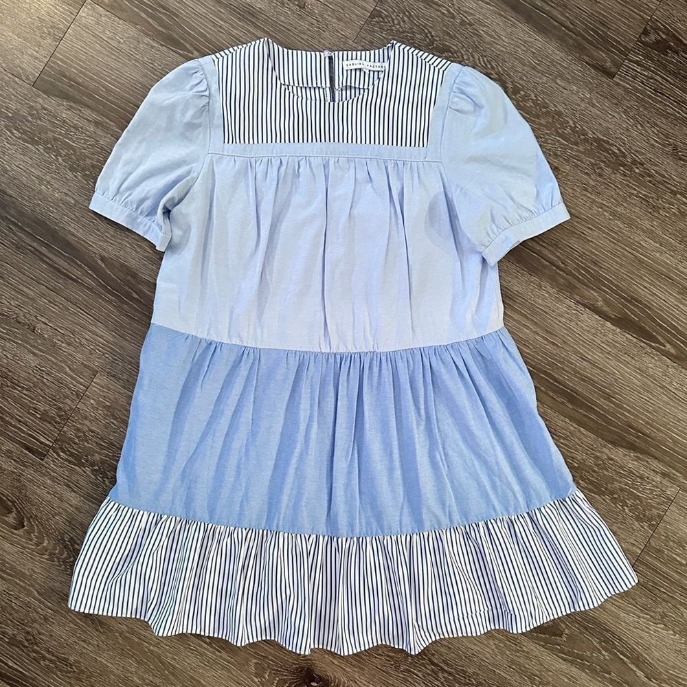 English Factory Short Sleeve Shirred Quinn Dress